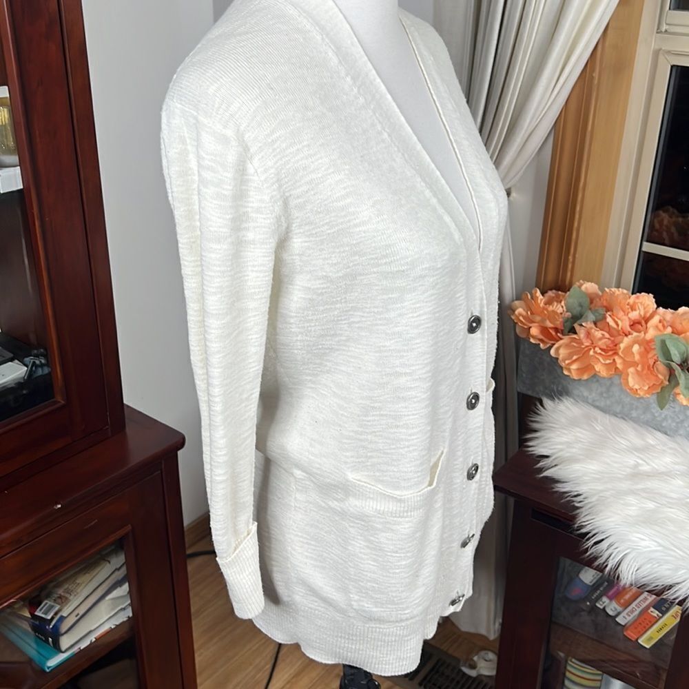 Madewell White Cotton Button Down Cardigan - Picture 5 of 8